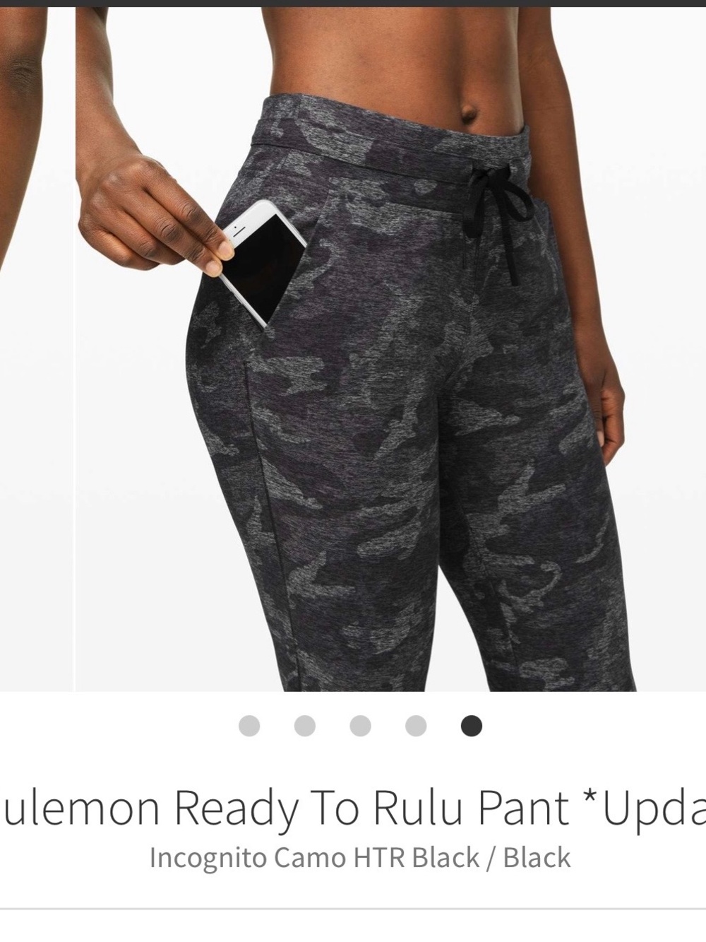 lululemon athletica Ready To Rulu Pant - Incognito Camo HTR Black/Black Sz 6